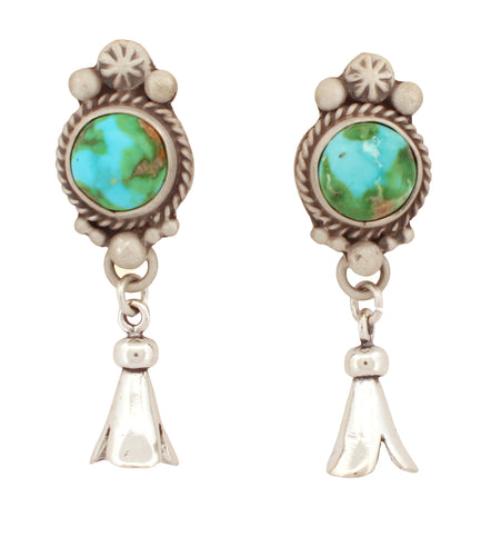 Navajo Native American Sonoran Gold Turquoise Earrings by Francisco SKU233105