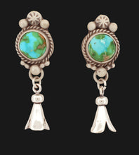 Load image into Gallery viewer, Navajo Native American Sonoran Gold Turquoise Earrings by Francisco SKU233105