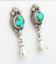 Load image into Gallery viewer, Navajo Native American Sonoran Gold Turquoise Earrings by Francisco SKU233105