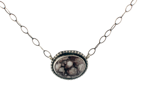 Navajo Native American Wild Horse Magnesite Necklace SKU233107