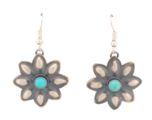Navajo Native American Kingman Turquoise Earrings by Robert Johnson SKU233108