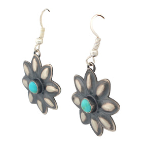 Navajo Native American Kingman Turquoise Earrings by Robert Johnson SKU233108