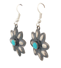 Load image into Gallery viewer, Navajo Native American Kingman Turquoise Earrings by Robert Johnson SKU233109