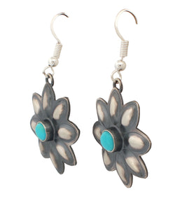 Navajo Native American Kingman Turquoise Earrings by Robert Johnson SKU233109
