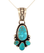 Load image into Gallery viewer, Navajo Native American Armenian Turquoise Pendant Necklace by Betty Tom SKU233110