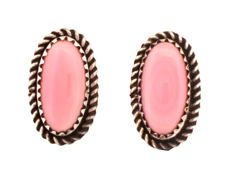 Navajo Native American Pink Conch Shell Earrings by Perry SKU233115