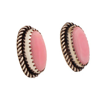Load image into Gallery viewer, Navajo Native American Pink Conch Shell Earrings by Perry SKU233115