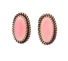 Load image into Gallery viewer, Navajo Native American Pink Conch Shell Earrings by Perry SKU233116