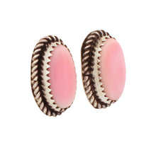 Load image into Gallery viewer, Navajo Native American Pink Conch Shell Earrings by Perry SKU233116