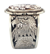 Load image into Gallery viewer, Navajo Native American Eagle and Wild Horse Magnesite Bracelet by Charley