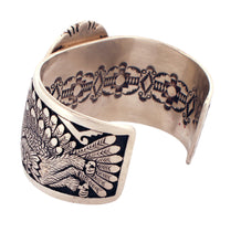 Load image into Gallery viewer, Navajo Native American Eagle and Wild Horse Magnesite Bracelet by Charley