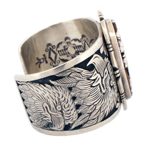 Load image into Gallery viewer, Navajo Native American Eagle and Wild Horse Magnesite Bracelet by Charley