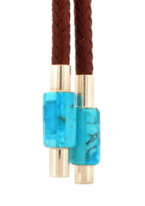 Navajo Native American Geronimo Inlay Bolo Tie by Calvin Desson