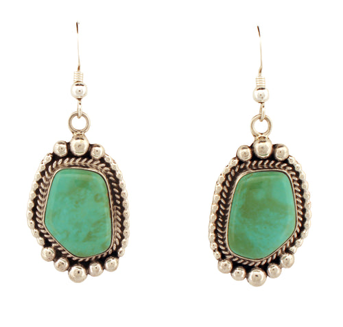 Navajo Native American Tyrone Turquoise Earrings by Ella Linkin SKU233119