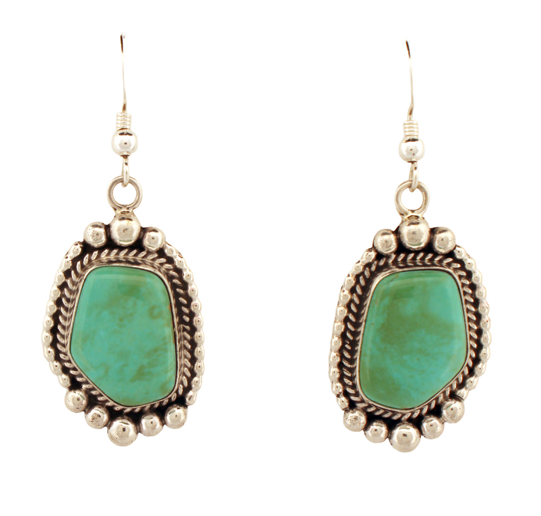 Navajo Native American Tyrone Turquoise Earrings by Ella Linkin SKU233119