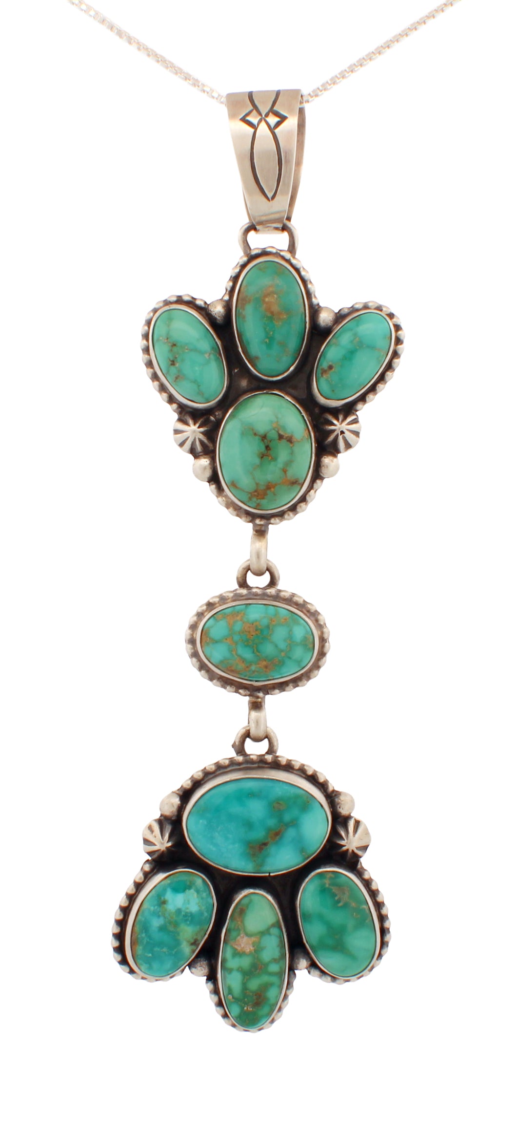 Navajo Native Americn Golden Hills Turquoise Pendant by Livingston SKU233120