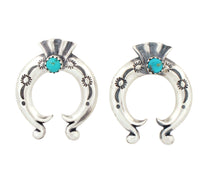 Load image into Gallery viewer, Navajo Native American Turquoise Naja Earrings by Adrienne Gordon SKU233121