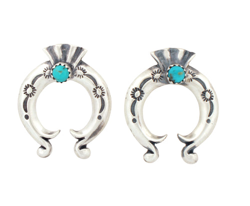 Navajo Native American Turquoise Naja Earrings by Adrienne Gordon SKU233121