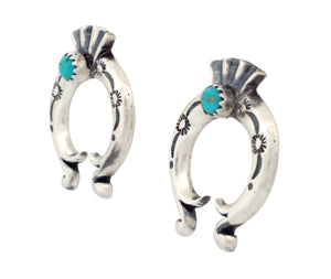 Navajo Native American Turquoise Naja Earrings by Adrienne Gordon SKU233121