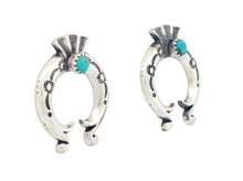 Load image into Gallery viewer, Navajo Native American Turquoise Naja Earrings by Adrienne Gordon SKU233121