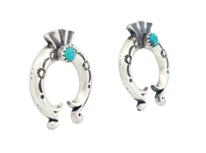 Navajo Native American Turquoise Naja Earrings by Adrienne Gordon SKU233121