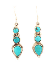 Load image into Gallery viewer, Navajo Native American Kingman Turquoise Earrings by Gary Shorty SKU233123
