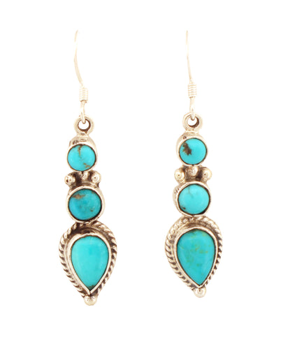 Navajo Native American Kingman Turquoise Earrings by Gary Shorty SKU233123