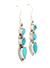 Load image into Gallery viewer, Navajo Native American Kingman Turquoise Earrings by Gary Shorty SKU233123