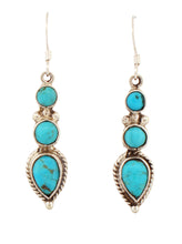 Load image into Gallery viewer, Navajo Native American Kingman Turquoise Earrings by Gary Shorty SKU233124