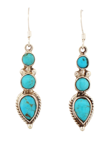Navajo Native American Kingman Turquoise Earrings by Gary Shorty SKU233124
