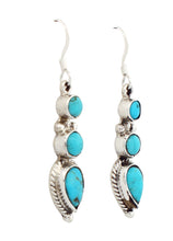 Load image into Gallery viewer, Navajo Native American Kingman Turquoise Earrings by Gary Shorty SKU233124