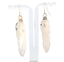 Load image into Gallery viewer, Navajo Native American Campitos Turquoise Feather Earrings SKU233132