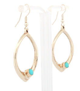 Navajo Native American Kingman Turquoise Earrings by Bahe SKU233133
