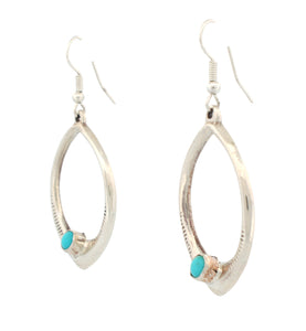 Navajo Native American Kingman Turquoise Earrings by Bahe SKU233133