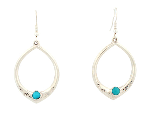 Navajo Native American Kingman Turquoise Earrings by Bahe SKU233134