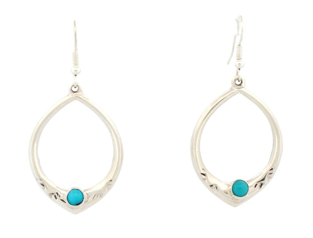 Navajo Native American Kingman Turquoise Earrings by Bahe SKU233134