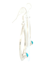 Load image into Gallery viewer, Navajo Native American Kingman Turquoise Earrings by Bahe SKU233134