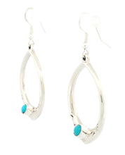 Load image into Gallery viewer, Navajo Native American Kingman Turquoise Earrings by Bahe SKU233134