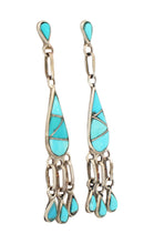 Load image into Gallery viewer, Zuni Native American Kingman Turquoise Inlay Earrings by Lowsayate SKU233135