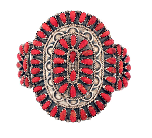 Navajo Native American Coral Petit Point Bracelet by McCray SKU233136
