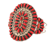 Load image into Gallery viewer, Navajo Native American Coral Petit Point Bracelet by McCray SKU233136