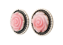 Load image into Gallery viewer, Navajo Native American Pink Conch Shell Flower Earrings by Platero SKU233138