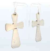 Load image into Gallery viewer, Navajo Native American Campitos Turquoise Cross Earrings by Willie SKU233141
