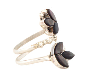 Zuni Native American Black Lip Mother of Pearl Inlay Ring Size 7 SKU233146