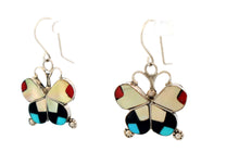 Load image into Gallery viewer, Zuni Native American Turquoie Inlay Butterfly Earrings by Dishta SKU233151