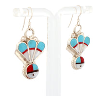 Load image into Gallery viewer, Zuni Native American Turquoise Inlay Earrings SKU233155