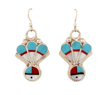 Load image into Gallery viewer, Zuni Native American Turquoise Inlay Earrings SKU233155