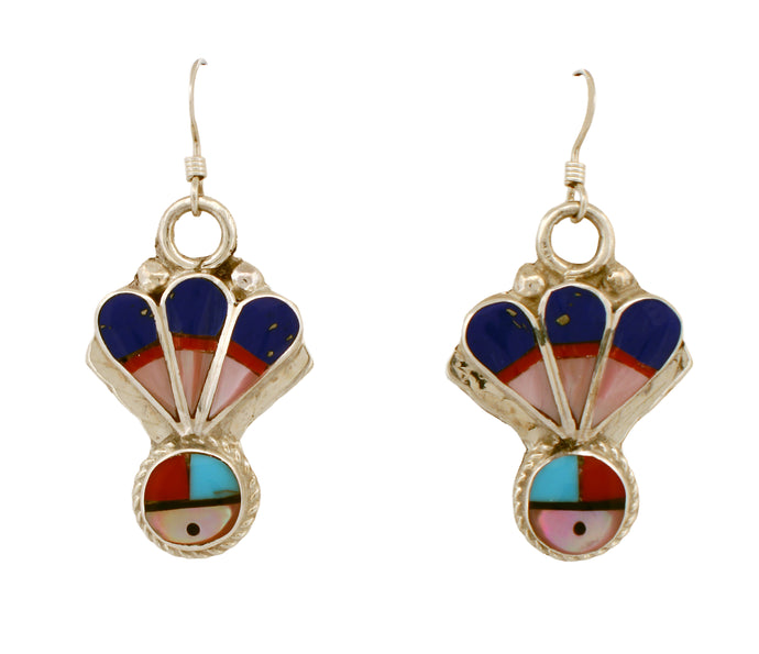 Zuni Native American Turquoise Inlay Earrings SKU233156
