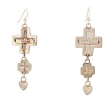 Load image into Gallery viewer, Navajo Native American Cross and Spiny Oyster Earrings by Dakota Willie SKU233157