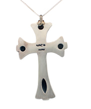 Load image into Gallery viewer, Navajo Native American Kingman Turquoise Cross Pendant by Cayatineto SKU233158